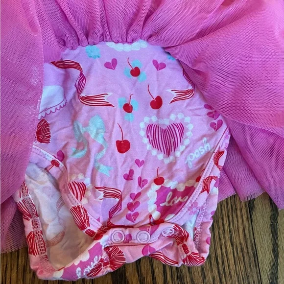Posh Peanut Valentines Onesie Tulle Dress 6-12 months - Picture 3 of 7